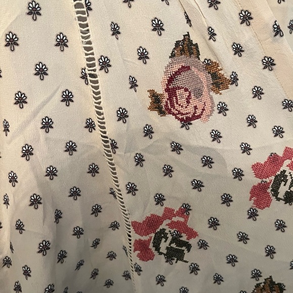 Willow & Clay Cream embroidered floral cardigan/kimono Sz S Women Open Front - Picture 5 of 7